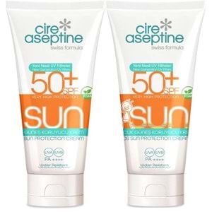 Cire Aseptine Sun Güneş Kremi 50+ SPF 150 ML + Güneş Kremi Çocuk 50+ SPF 150 ML Karma (2 Li Set)