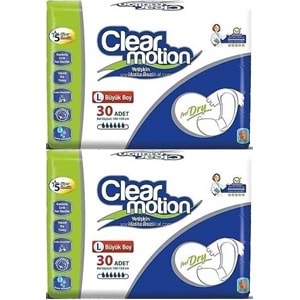 Clearmotion Yetişkin Bezi Bel Bantlı L - Büyük - Large 60 Adet (2PK*30)