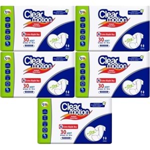Clearmotion Yetişkin Bezi Bel Bantlı XL - Ekstra Büyük - Extra Large 150 Adet (5PK*30)