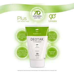 Deotak Krem Deodorant Unisex 35ML (Normal Cilt/Mentol/Hassas/Çay Ağacı Yağı) Karma (8 Li Set)