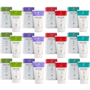 Deotak Krem Deodorant Unisex 35ML (Normal Cilt/Mentol/Hassas/Çay Ağacı Yağı) Karma (12 Li Set)