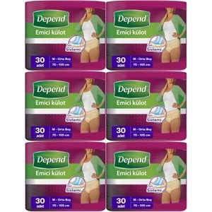 Depend Emici Külot Yetişkin Bezi Medium - Orta Kadın 180 Adet (6PK*30)