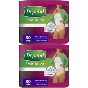 Depend Emici Külot Yetişkin Bezi XL - Extra Büyük Kadın 60 Adet (2PK*30)