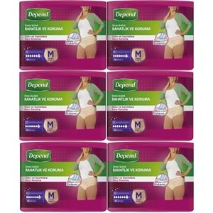 Depend Emici Külot Yetişkin Bezi Medium - Orta Kadın 60 Adet (6PK*10)