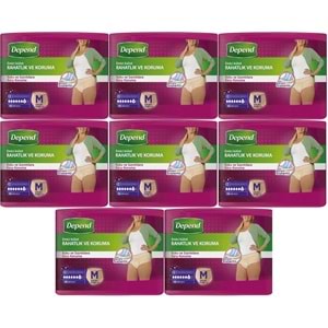 Depend Emici Külot Yetişkin Bezi Medium - Orta Kadın 80 Adet (8PK*10)