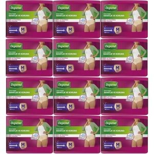 Depend Emici Külot Yetişkin Bezi Medium - Orta Kadın 120 Adet (12PK*10)