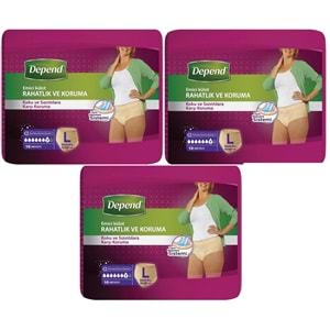 Depend Emici Külot Yetişkin Bezi Large - Büyük Kadın 30 Adet (3PK*10)