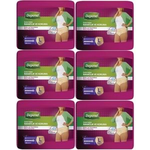 Depend Emici Külot Yetişkin Bezi Large - Büyük Kadın 60 Adet (6PK*10)