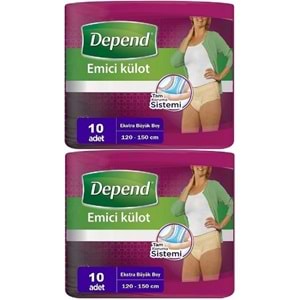 Depend Emici Külot Yetişkin Bezi XL - Extra Büyük Kadın 20 Adet (2PK*10)
