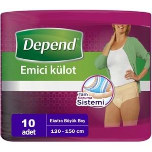 Depend Emici Külot Yetişkin Bezi XL - Extra Büyük Kadın 20 Adet (2PK*10)