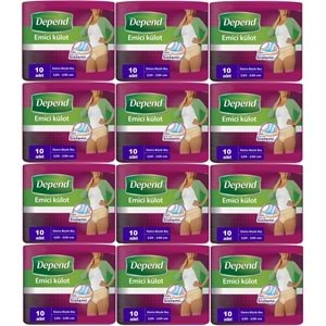 Depend Emici Külot Yetişkin Bezi XL - Extra Büyük Kadın 120 Adet (12PK*10)