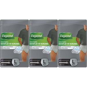 Depend Emici Külot Pants Yetişkin Bezi L - Büyük - Large Erkek 24 Adet (3PK*8)