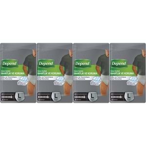 Depend Emici Külot Pants Yetişkin Bezi L - Büyük - Large Erkek 32 Adet (4PK*8)