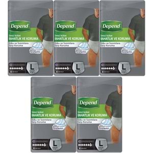 Depend Emici Külot Pants Yetişkin Bezi L - Büyük - Large Erkek 40 Adet (5PK*8)