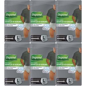 Depend Emici Külot Pants Yetişkin Bezi L - Büyük - Large Erkek 48 Adet (6PK*8)