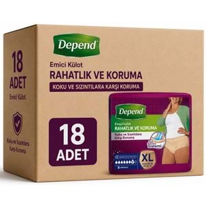 Depend Emici Külot Yetişkin Bezi XL - Extra Large Kadın 18 Adet (2PK*9)