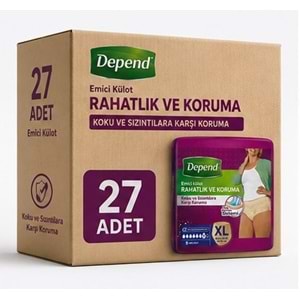 Depend Emici Külot Yetişkin Bezi XL - Extra Large Kadın 27 Adet (3PK*9)
