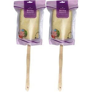 Derma Naturel Palmiye Örme Sopalı Banyo Sırt Lifi (8*24CM) MS-09 (2 Li Set)