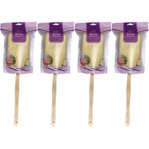 Derma Naturel Palmiye Örme Sopalı Banyo Sırt Lifi (8*24CM) MS-09 (4 Lü Set)