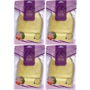 Derma Naturel Palmiye Lifi Örme Banyo Eldiveni (15*24CM) MS-04 (4 Lü Set)