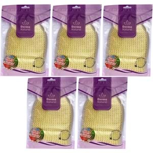 Derma Naturel Palmiye Lifi Örme Banyo Eldiveni (15*24CM) MS-04 (5 Li Set)