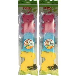 Derma Naturel 3 Lü Renkli Bebek Banyo Süngeri (2 Li Set)