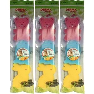 Derma Naturel 3 Lü Renkli Bebek Banyo Süngeri (3 Lü Set)