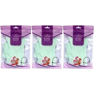 Derma Naturel Parmaklı Banyo Eldiveni MS-23 (3 Lü Set)