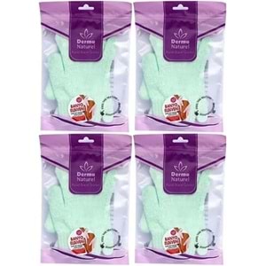 Derma Naturel Parmaklı Banyo Eldiveni MS-23 (4 Lü Set)