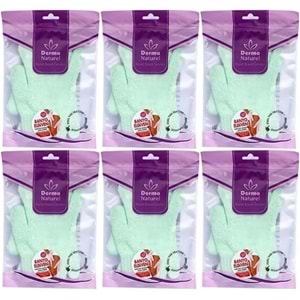 Derma Naturel Parmaklı Banyo Eldiveni MS-23 (6 Lı Set)