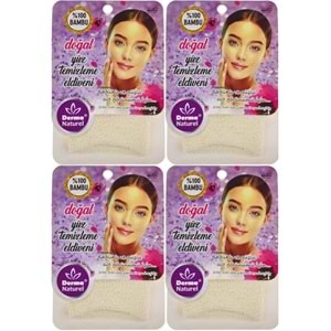 Derma Naturel Bambu Yüz Temizleme Eldiveni MS-32 (4 Lü Set)