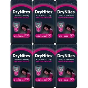 Drynites Emici Gece Külodu/Külot Bez Kız 8-13 Yaş 30-48KG Large 54 Adet 6PK*9 Alt Islatmalara Karşı