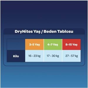 Drynites Emici Gece Külodu/Külot Bez Erkek 4-7 Yaş 17-30KG Small 20Adet 2PK*10 Alt Islatmalara Karşı