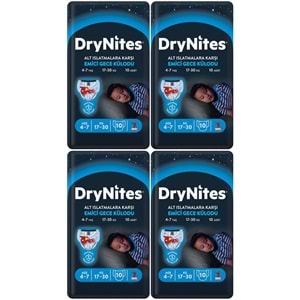 Drynites Emici Gece Külodu/Külot Bez Erkek 4-7 Yaş 17-30KG Small 40Adet 4PK*10 Alt Islatmalara Karşı