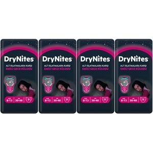 Drynites Emici Gece Külodu/Külot Bez Kız 8-13 Yaş 30-48KG Large 36 Adet 4PK*9 Alt Islatmalara Karşı