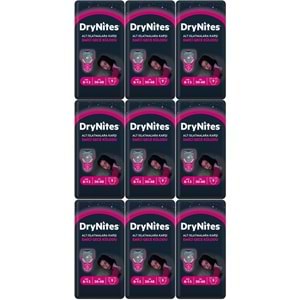 Drynites Emici Gece Külodu/Külot Bez Kız 8-13 Yaş 30-48KG Large 81 Adet 9PK*9 Alt Islatmalara Karşı