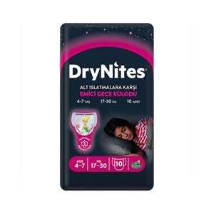 Drynites Emici Gece Külodu/Külot Bez Kız 4-7 Yaş 17-30 KG Large 20 Adet 2PK*10 Alt Islatmalara Karşı