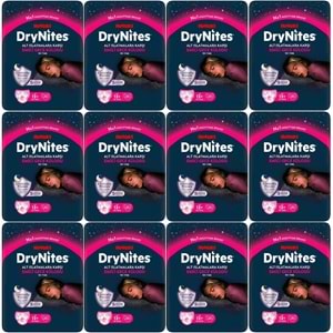 Drynites Emici Gece Külodu/Külot Bez Kız 13+ Yaş (48-60KG) X Large 240 Adet Mega Pk (12PK*20)
