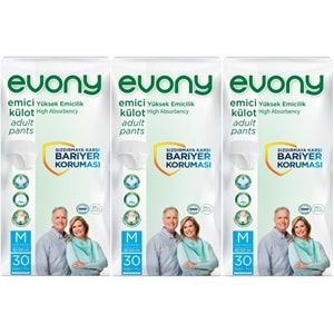 Evony Yetişkin Bezi Emici Külot M - Orta - Medium 90 Adet (3PK*30)