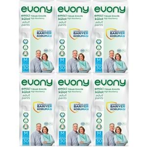 Evony Yetişkin Bezi Emici Külot M - Orta - Medium 180 Adet (6PK*30)