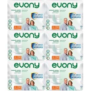 Evony Yetişkin Bezi Bel Bantlı Tekstil Yüzey L-Büyük 180 Adet (6PK*30)