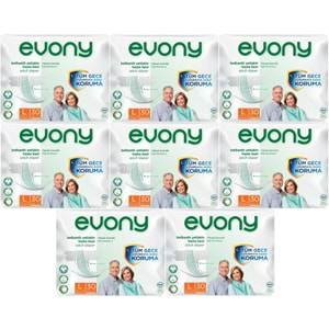 Evony Yetişkin Bezi Bel Bantlı Tekstil Yüzey L-Büyük 240 Adet (8PK*30)