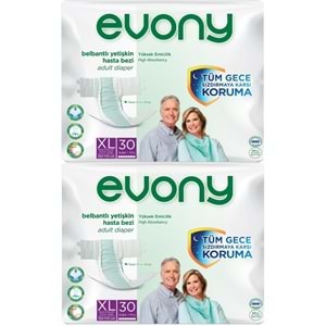 Evony Yetişkin Bezi Bel Bantlı Tekstil Yüzey Ekstra Büyük (XL) 60 Adet (2PK*30)