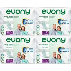 Evony Yetişkin Bezi Bel Bantlı Tekstil Yüzey Ekstra Büyük (XL) 120 Adet (4PK*30)