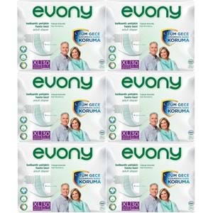 Evony Yetişkin Bezi Bel Bantlı Tekstil Yüzey Ekstra Büyük (XL) 180 Adet (6PK*30)