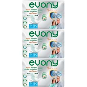 Evony Premium Yetişkin Bezi Bel Bantlı Tekstil Yüzey M - Orta - Medium 90 Adet