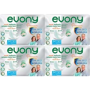 Evony Premium Yetişkin Bezi Bel Bantlı Tekstil Yüzey M - Orta - Medium 120 Adet