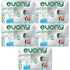 Evony Premium Yetişkin Bezi Bel Bantlı Tekstil Yüzey M - Orta - Medium 150 Adet