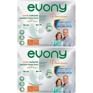 Evony Premium Yetişkin Bezi Bel Bantlı Tekstil Yüzey L - Büyük - Large 60 Adet