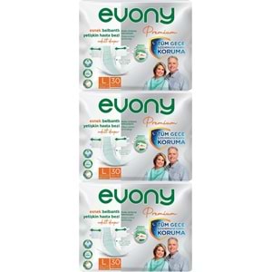 Evony Premium Yetişkin Bezi Bel Bantlı Tekstil Yüzey L - Büyük - Large 90 Adet